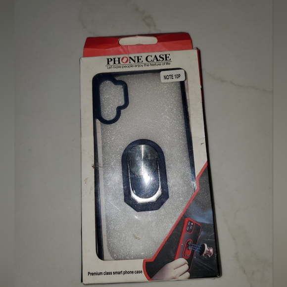 NWB Black&Clear Phone Case For GalaxyNote10P W/ 360° Handle - Picture 1 of 6
